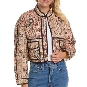 7 For All Mankind Patchwork Quilted Cropped Jacket